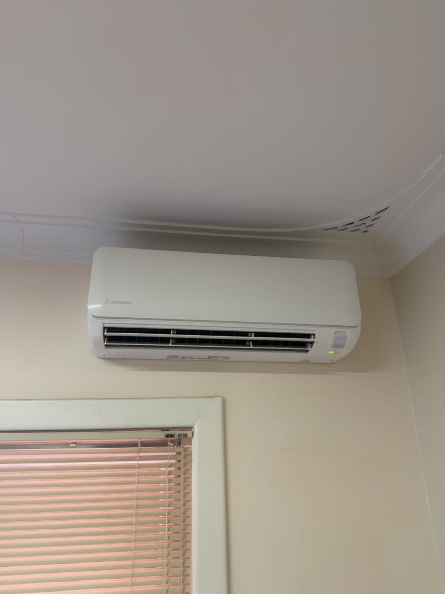 Indoor split system air conditioner mounted on a wall